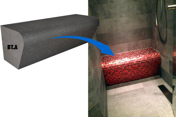 tiled shower seat